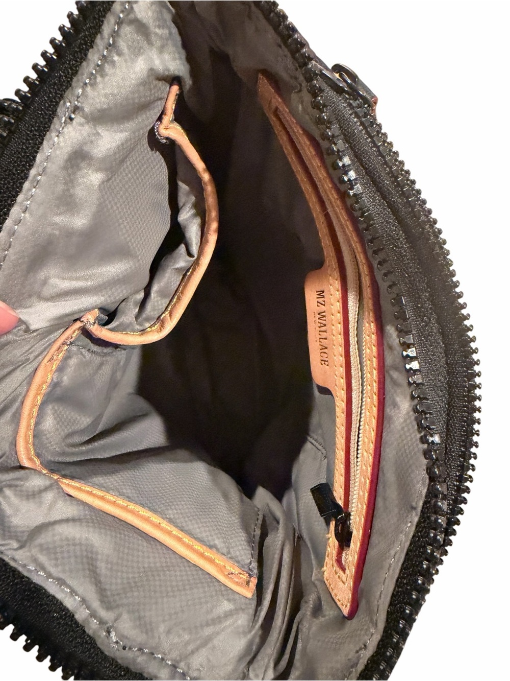MZ Wallace Metro Scout Quilted Crossbody Bag - Black w/Red Accent Detail - Picture 3 of 9